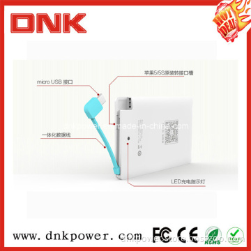 2500mAh Universal Super Thin Power Bank with Cable (DNK-PB2500S)